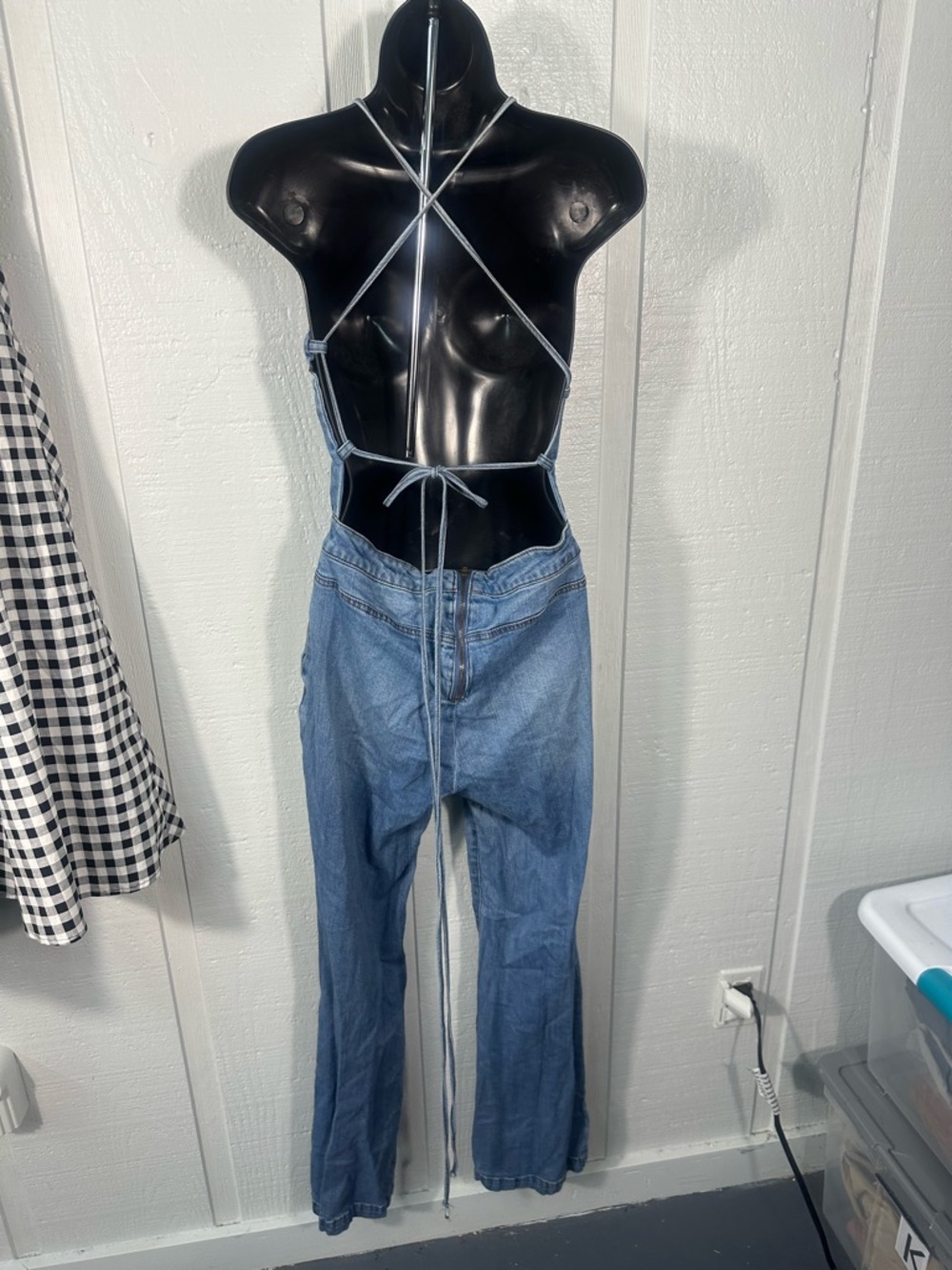 Dollhouse Denim Spaghetti Strap Pantsuit Size 9/10 EUC - Picture 8 of 8
